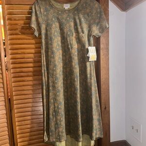 NWT-LuLaRoe Yellow and Blue Patterned dress- XXS